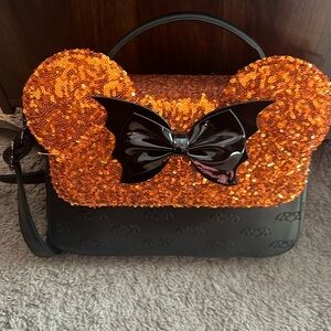 Disney Lounge fly Minnie Mouse Halloween Sequin crossbody